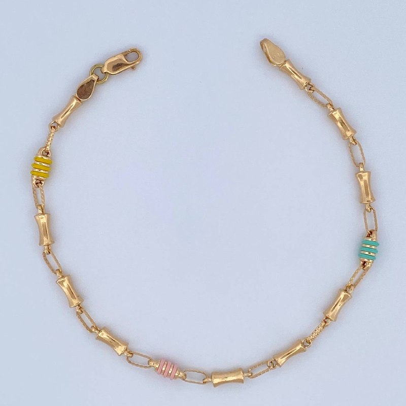 Pulso Rustico Reloj De Arena 3.65gr / 21cm / Oro 18K &