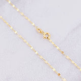 Set Cadena Flor Espejo + Dije Virgen Milagrosa / 1.3g / 45cm Oro Amarillo 18K