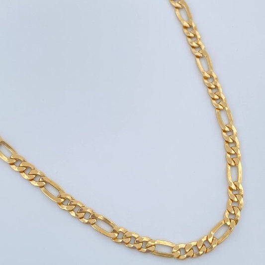 Cadena Figaro 6.5gr / 61cm / 3mm Oro Amarillo +1 18K &