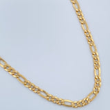 Cadena Figaro 6.5gr / 61cm / 3mm Oro Amarillo +1 18K &