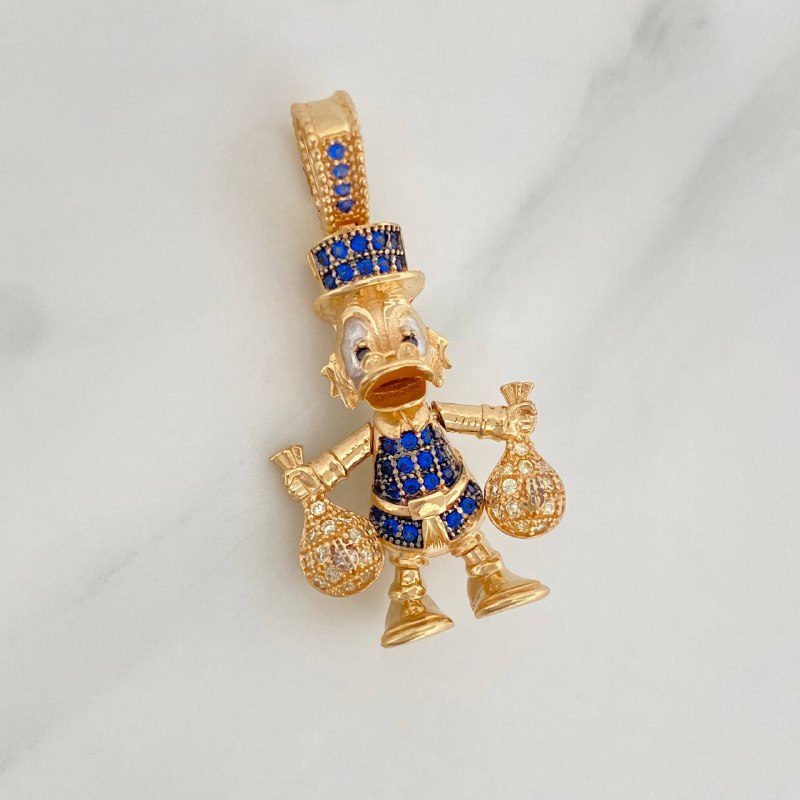 Dije Pato Bolsa Dinero 5.6 g / 3.5 cm Oro Amarillo 18K