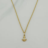 Set Cadena Lazo + Dije Ancla / 1,15 gr / 45 cm Oro Amarillo 18K