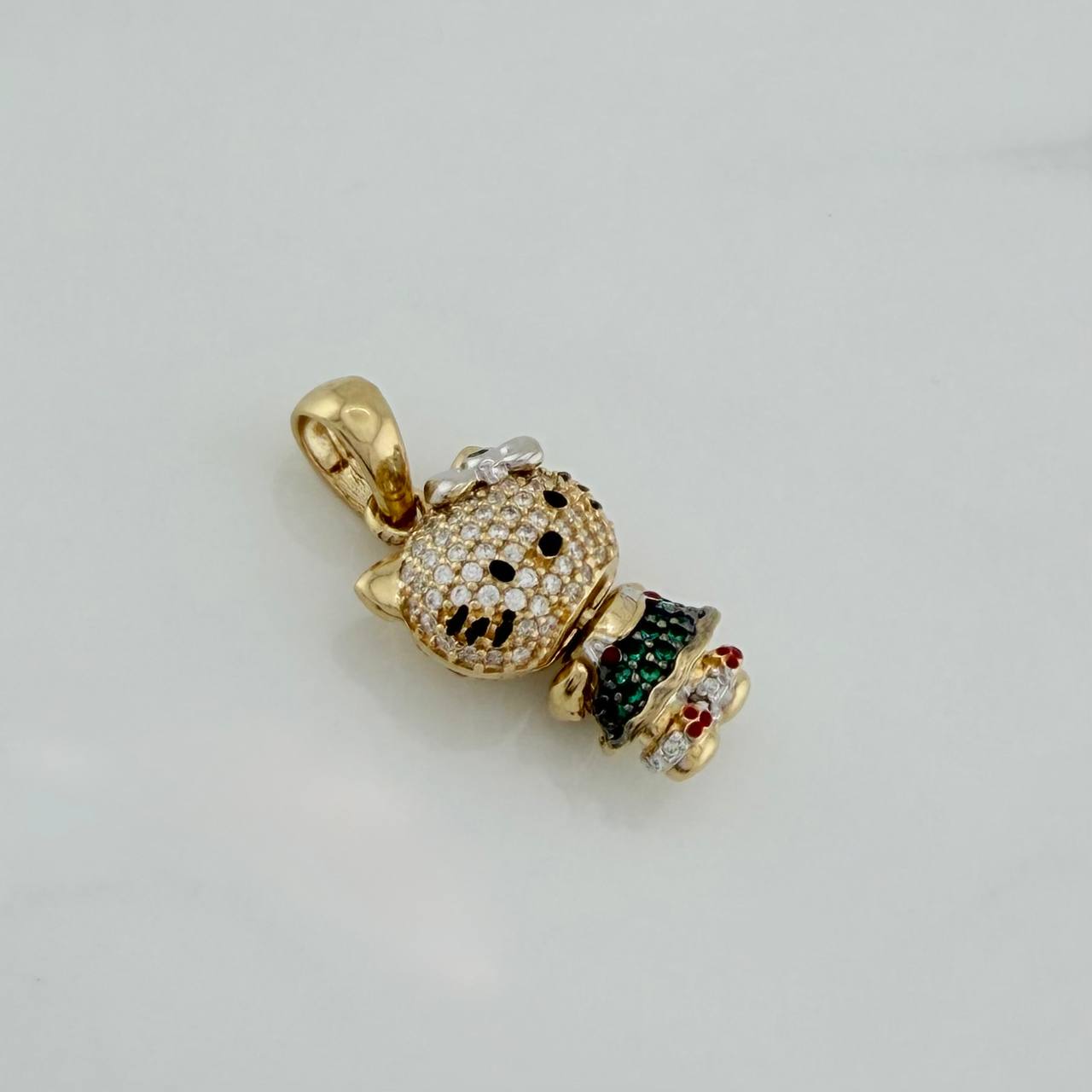 Dije Gata Articulada 4.7 g / 2.8 cm Tres Oros 18K