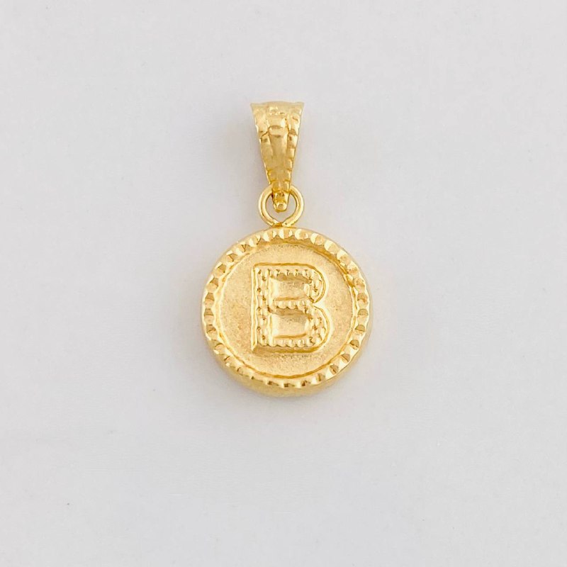 Dije Circulo Letra B 0.6g / 1.7cm Oro Amarillo 18K