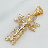 Dije Cruz Cristo 7.6 g / 5.2 cm Dos Oros Amarillo Blanco 18K