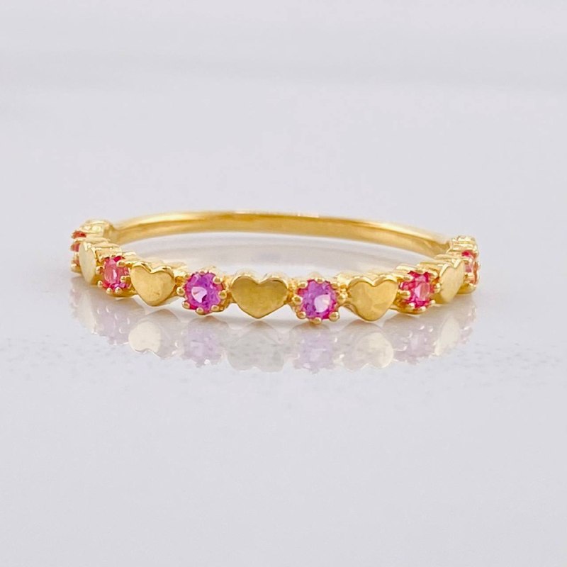 Anillo Corazón Intercalado 1.3g / T6 1/4 Oro Amarillo 18K