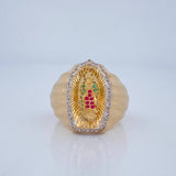 Anillo Virgen de Guadalupe 11gr / T12 1/2 / Dos Oros Amarillo Blanco 18K $