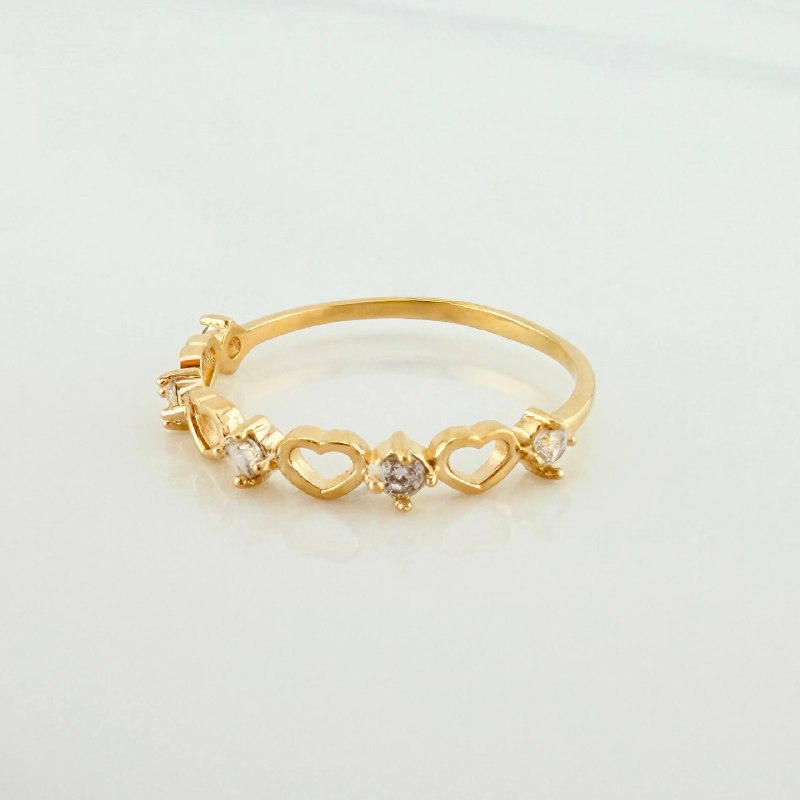 Anillo Carril Corazones Interceptos 1.45 g / T7 3/4 Oro Amarillo 18K
