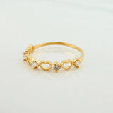 Anillo Carril Corazones Interceptos 1.45 g / T7 3/4 Oro Amarillo 18K