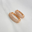 Candongas Triple Carril Ovaladas 5.65 g / 2.1 cm Oro Rosa 18K