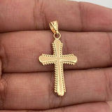 Dije Cruz Bordeada 0.9gr / 3cm / Oro Amarillo 18K &