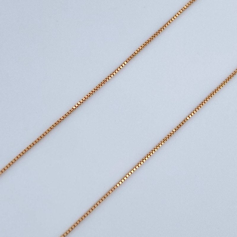 Set Cadena y Dije Veneciana + Cruz Cristo 1.5gr / Oro Rosa 18K (Oferta) $