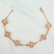 Pulso Trebol Aro Seguido 10 g / 20 cm / 1 mm Oro Rosa 18K