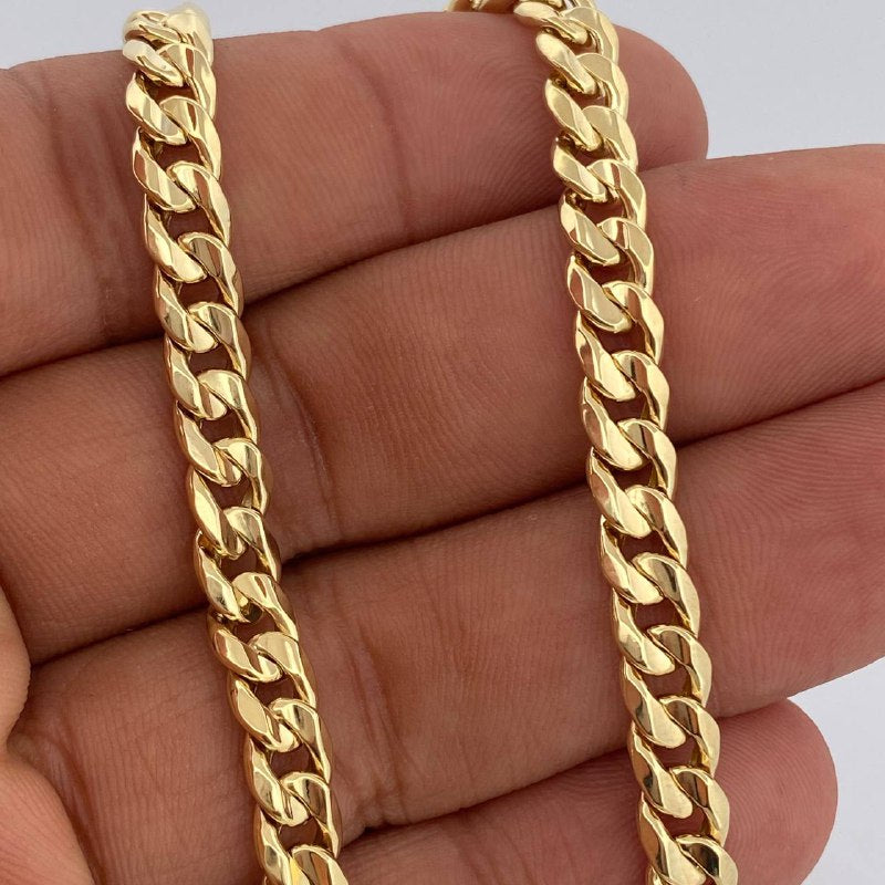 Cadena Cubana 12.9gr / 61.5cm / Oro Amarillo +1 14K Italy &