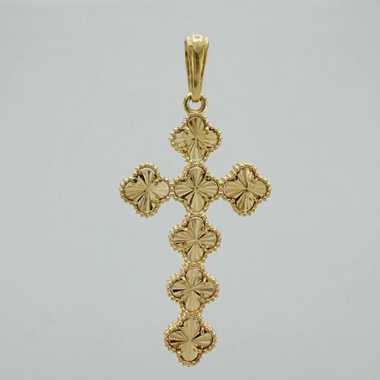 Dije Cruz Trebol 4.9 g / 5.9 cm Oro Amarillo 18K