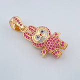 Dije Conejo Sonriente 6.2gr / 3.5cm / Dos Oros Amarillo Blanco 18K &