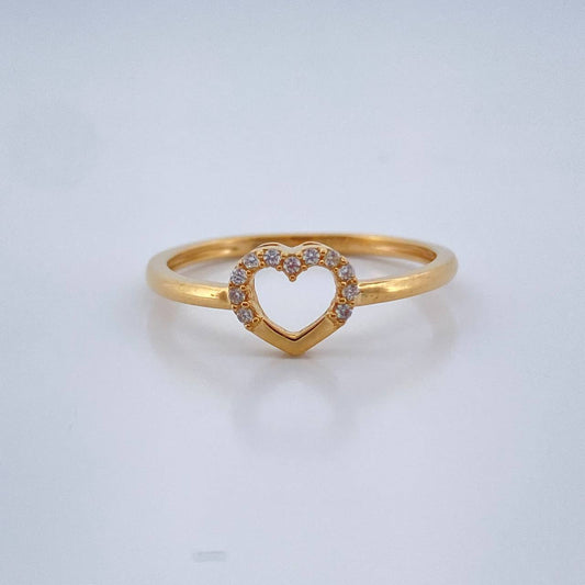 Anillo Silueta Corazon 1.65gr / T4 3/4 / Oro Amarillo 18K %