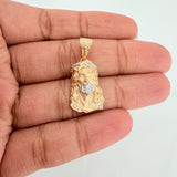 Dije Rostro Cristo 3.65 g / 2.9 cm Dos Oros Amarillo Blanco 18K