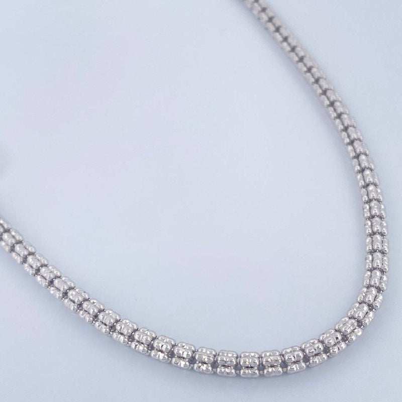 Cadena Ice 19.35gr / 61.5cm / Oro Blanco +4 14K Italy $