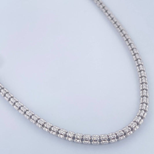 Cadena Ice 19.35gr / 61.5cm / Oro Blanco +4 14K Italy $