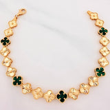 Pulso Trebol Diamantado 8.35 g / 18 cm / 7.25 mm Oro Amarillo 18K