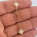 Tobillera Trebol Espiga 5.1gr / 23.5cm / Oro Amarillo Nac.Esp. 18K $
