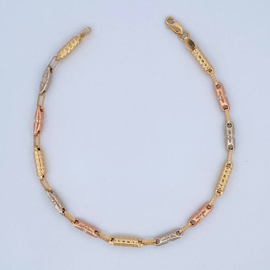 Tobillera Rustica Barril 6.5gr / 25cm / Oro 18K &