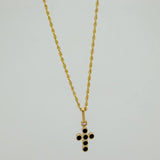 Set Cadena Lazo + Dije Cruz / 1,6 gr / 50.5 cm Oro Amarillo 18K