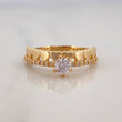 Anillo Solitario Carril Corazones 2.45 g / T6 1/4 Oro Amarillo 18K