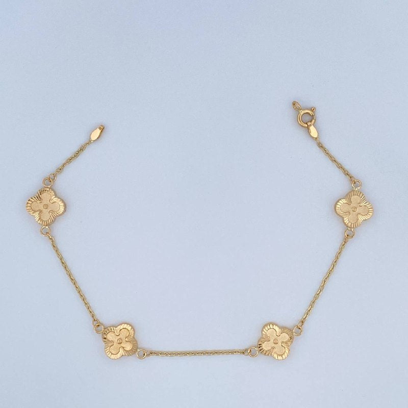 Pulso Trebol 3.2gr / 18.5cm / Oro 18K &