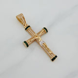 Dije Cruz Cristo 7.5 g / 5.3 cm Dos Oros Amarillo Blanco 18K