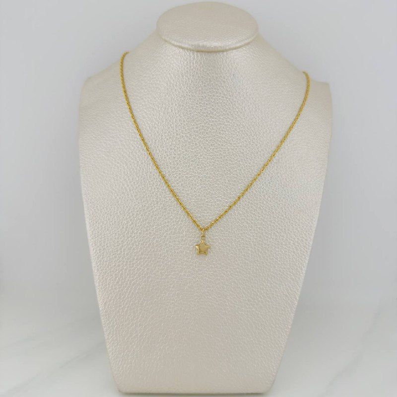 Set Cadena Lazo + Dije Estrella / 1,25 gr / 45 cm Oro Amarillo 18K