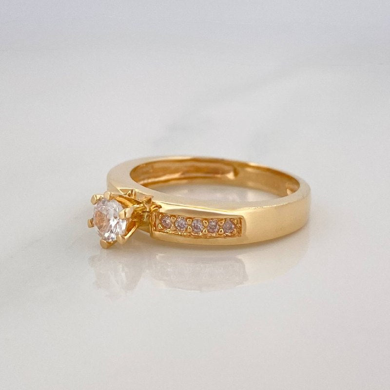 Anillo Solitario Puente 3.5 g / T6 1/4 Oro Amarillo 18K