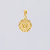 Dije Circulo Letra W 0.6g / 1.7cm Oro Amarillo 18K