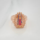 Anillo Virgen De Guadalupe 6.4 g / T7 1/2 Oro Rosa 18K