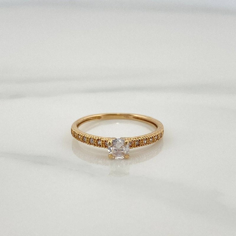 Anillo Solitario Churumbela 1.3gr / T5 1/2 / 2.2cm / Oro Amarillo 18K $