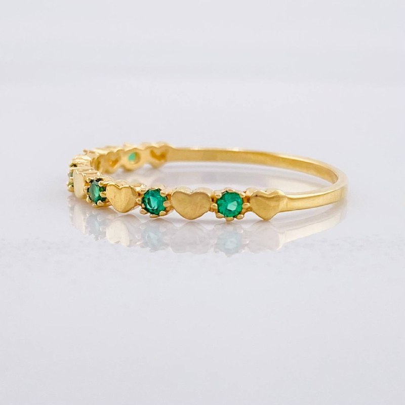 Anillo Corazón Intercalado 1.4g / T8 1/4 Oro Amarillo 18K