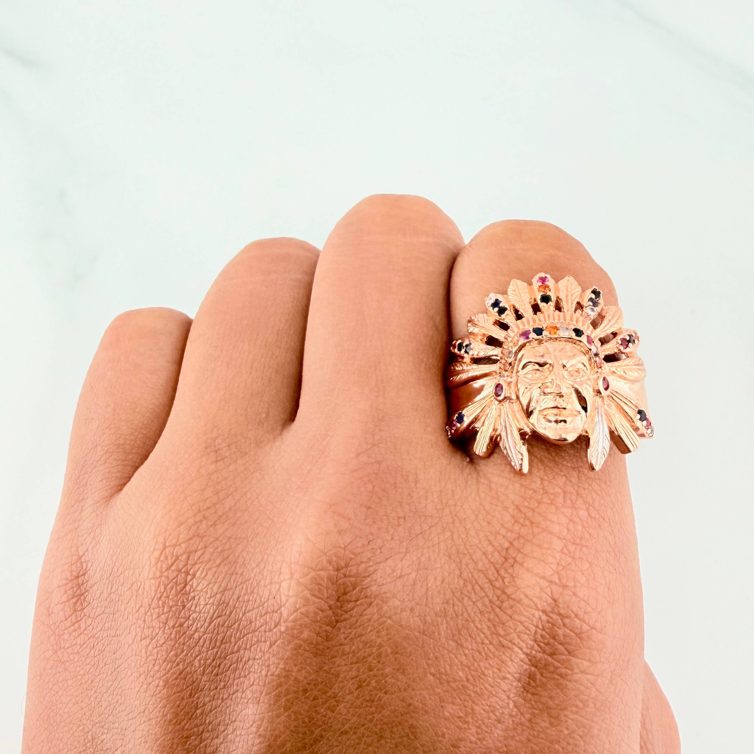Anillo Indio 8.85 g / T10 Oro Rosa 18K