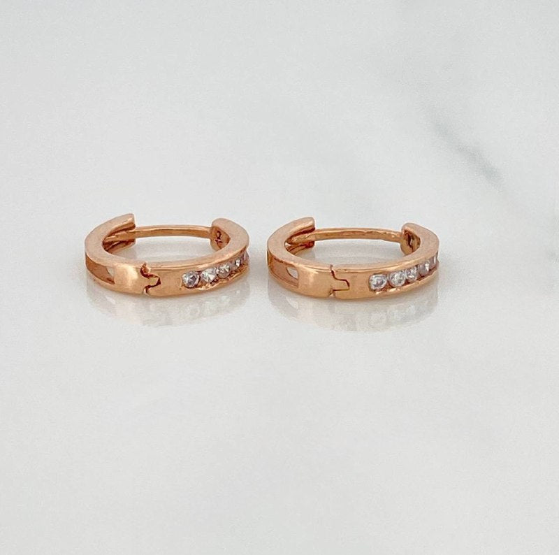 Candongas Carril 1.15 g / 1 cm Oro Rosa 18K