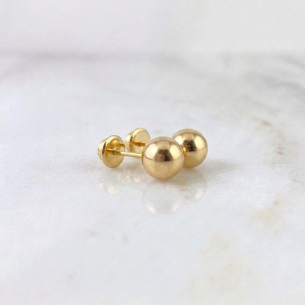 Topos Bola Lisa 0.95 g / 8 mm Oro Amarillo 18K