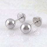 Topos Bola 8mm 0.85gr / Lisa Oro Blanco 18K