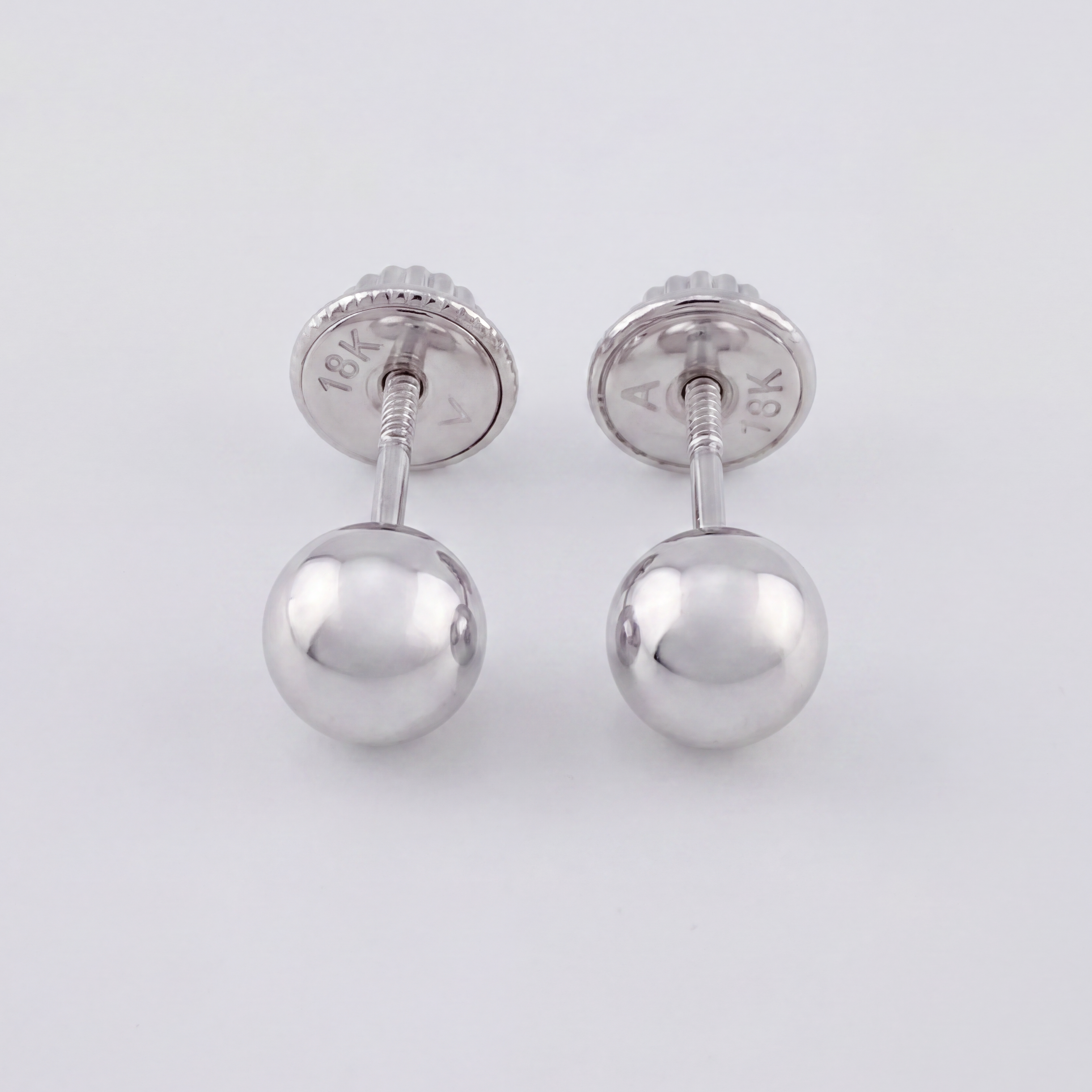 Topos Bola 8mm 0.85gr / Lisa Oro Blanco 18K