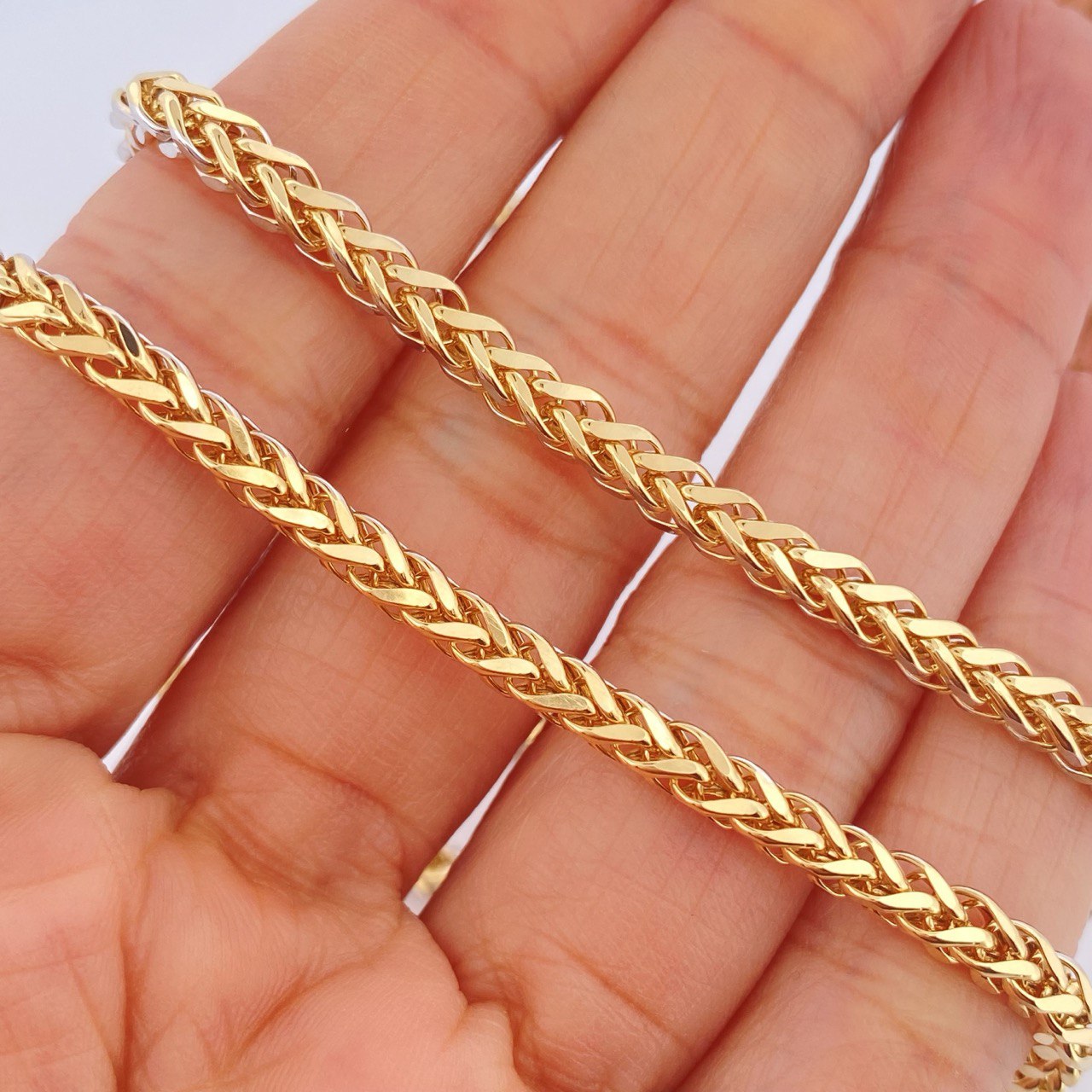 Cadena Franco 17.65gr / 60cm / Dos Oros Amarillo Blanco +3 18K &