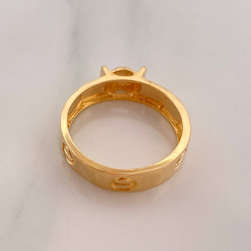 Anillo Solitario Tornillo 3.7 g / T6 3/4 Oro Amarillo 18K