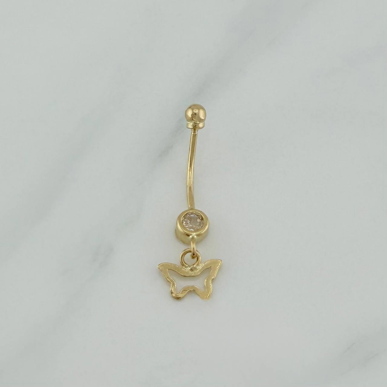 Piercing Ombligo Dije Mariposa 0.7 g / 2.7 cm Oro Amarillo 18K
