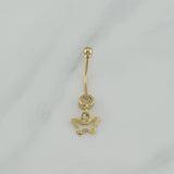 Piercing Ombligo Dije Mariposa 0.7 g / 2.7 cm Oro Amarillo 18K
