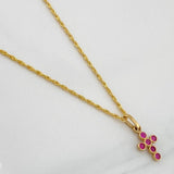 Set Cadena Lazo + Dije Cruz / 1,65 gr / 50.5 cm Oro Amarillo 18K
