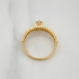 Anillo Solitario Carril Corazones 2.45 g / T6 1/4 Dos Oros Amarillo Blanco 18K