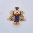 Herraje Pato Bolsas De Dinero 9.25gr / 3cm / Dos Oros Negro Amarillo 18K $