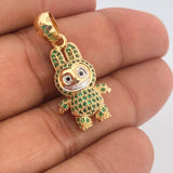 Dije Conejo Sonriente 5.95gr / 3.5cm / Dos Oros Amarillo Blanco 18K &